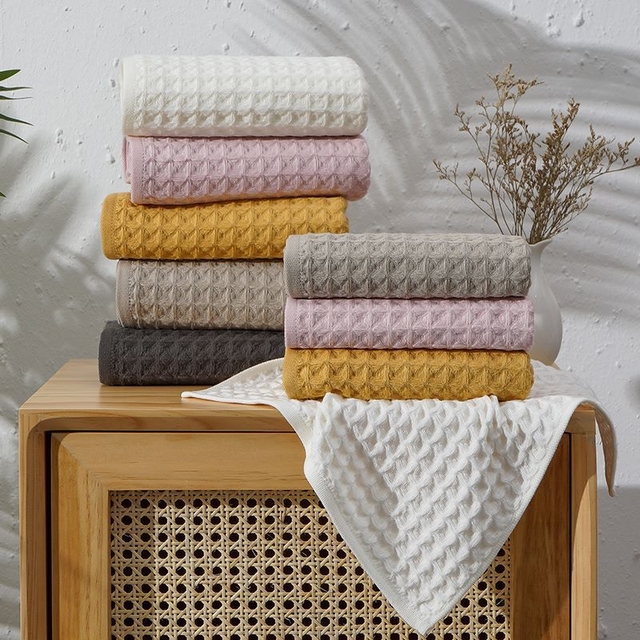 Soft Absorbent Cotton Waffle Towels for Adults | Wholesale